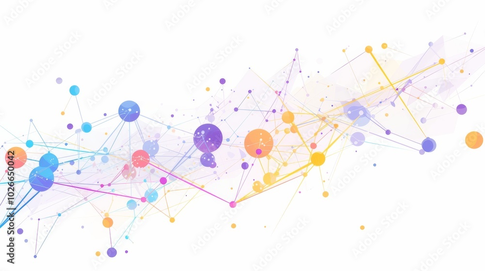 Poster abstract colorful background featuring vibrant dots and splashes, creating a dynamic and playful vis