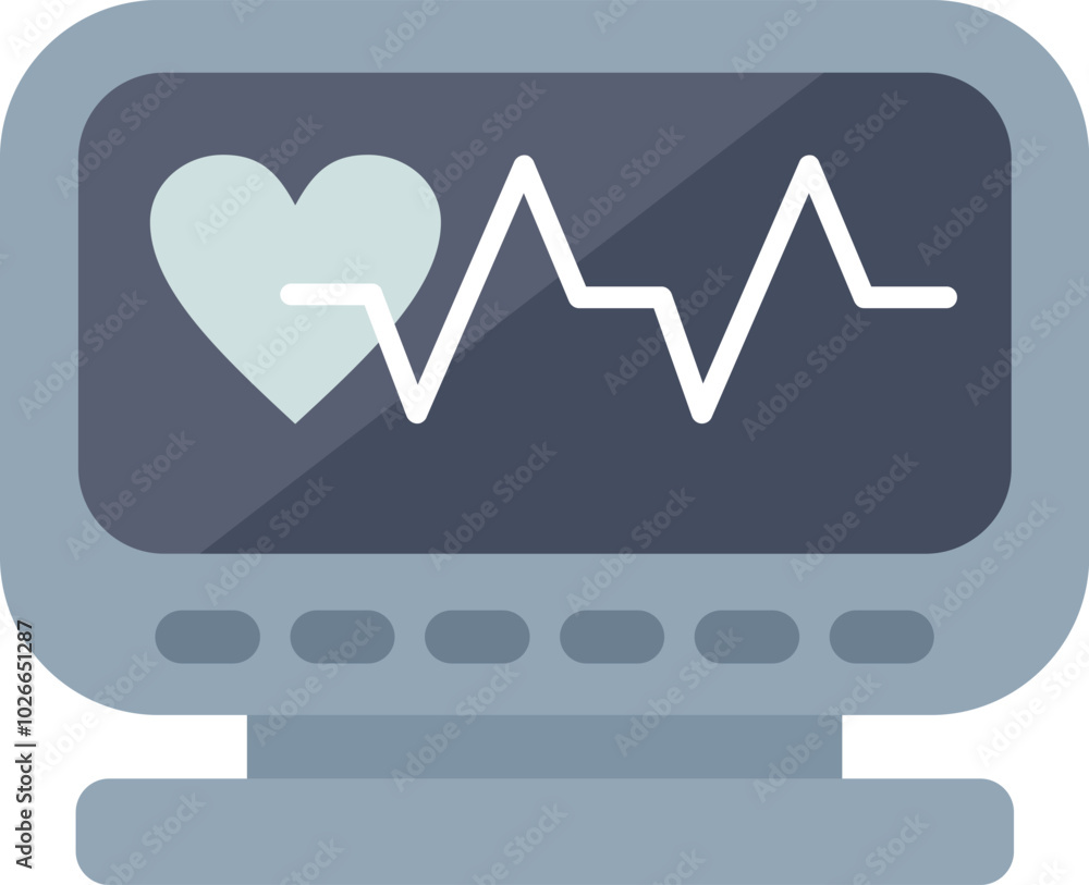 Aufkleber electrocardiogram monitor displaying a heart rate rhythm with a heart shape next to it