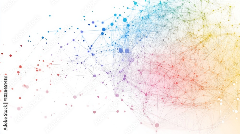 Poster abstract colorful background featuring vibrant dots and splashes, creating a dynamic and playful vis