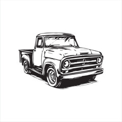 truck with trailer, car, truck, old, vehicle, vintage, auto, pickup, transportation, retro, classic, automobile, antique, model, transport, toy, 4x4, wheel, isolated, red, vector, off-road, road, rust