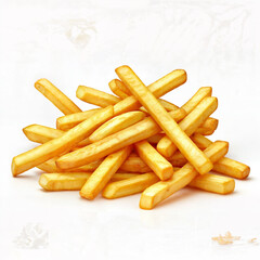 french fries on white background