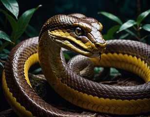 Obraz premium The year of the snake. Snake as a symbol of the new Chinese year.