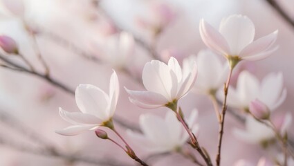 Obraz premium Serene Blossom Background in Soft Pink Hues.