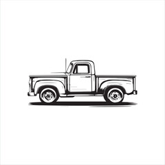 truck with trailer, car, truck, old, vehicle, vintage, auto, pickup, transportation, retro, classic, automobile, antique, model, transport, toy, 4x4, wheel, isolated, red, vector, off-road, road, rust