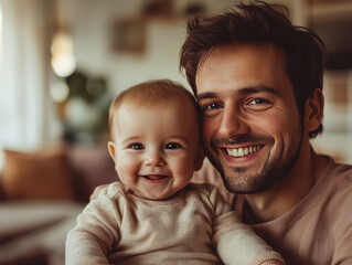 Father and Daughter Having Fun in Living Room