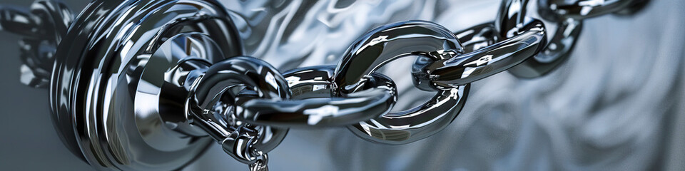 Silver Metal Waves: A Chain Necklace Accidentally Snags on a Doorknob, Causing It to Fall