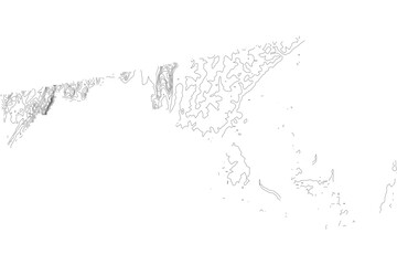 Naklejka premium Maryland 1-bit contour map topography. Detailed elevation terrain lines minimalist black white vector graphic style. Scalable SVG for cartography, GIS visualization, graphic design