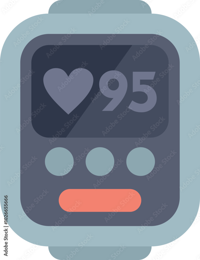 Aufkleber smart watch displaying heart rate monitor interface with heart beat and pulse on screen