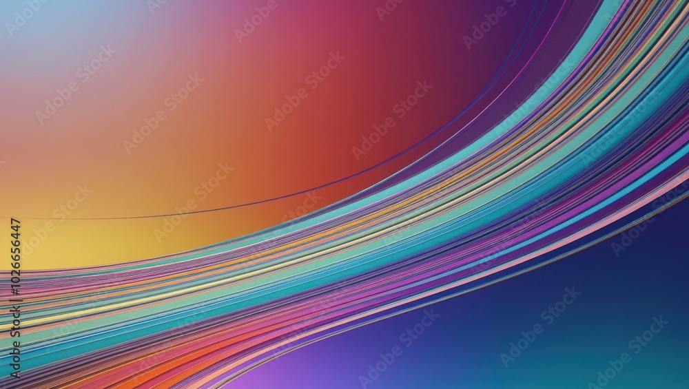 Poster vibrant abstract wave pattern with gradient colors transitioning in a mesmerizing display