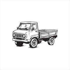 Art & truck with trailer