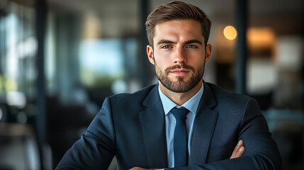 Fototapeta premium Confident Businessman in Office
