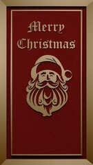 Christmas card with embossed Santa Claus design