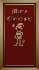 Christmas card with a cheerful elf design