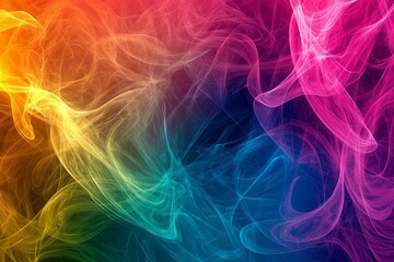 Fototapeta premium Multicolored swirling smoke creating an ethereal abstract art experience.