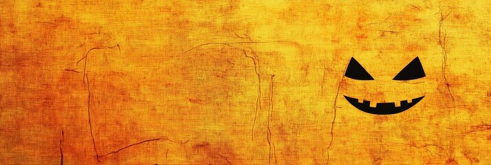 Autumn, Halloween fall-themed textured background with eyes and mouth