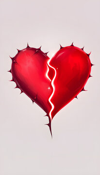 Heart and thorns, love and hurt, beautiful and painfulness are simple things in couple life illustration concept design isolated with white highlights, png