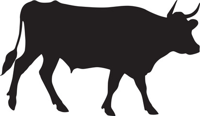 Minimalist Cow Silhouette Vector Design