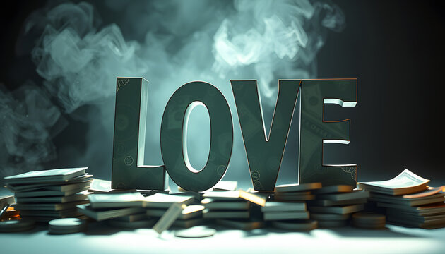 love of money isolated with white highlights, png
