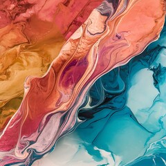 Obraz premium Alcohol ink colors translucent. Abstract multicolored marble texture background. Design wrapping paper, wallpaper. Mixing acrylic paints. Modern fluid art. Alcohol Ink Pattern