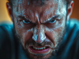 Close-Up of Angry Man