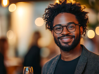 Hipster Holding Beer at Pub