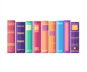 Fototapeta premium A multicolored book with a modern design, viewed from the back