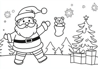 Christmas coloring page you can print on a4 paper.