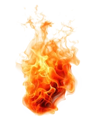red yellow hot burning fire ball flame isolated on white or transparent png