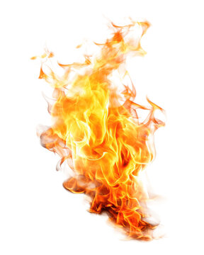 red yellow hot burning fire ball flame isolated on white or transparent png