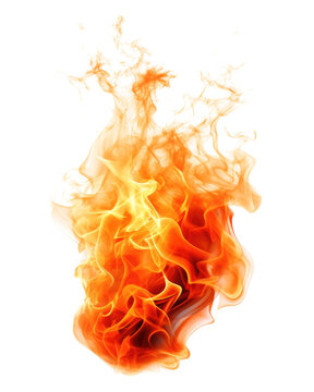 red yellow hot burning fire ball flame isolated on white or transparent png
