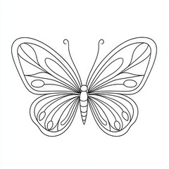 This is a wonderful black-and-white butterfly coloring page.