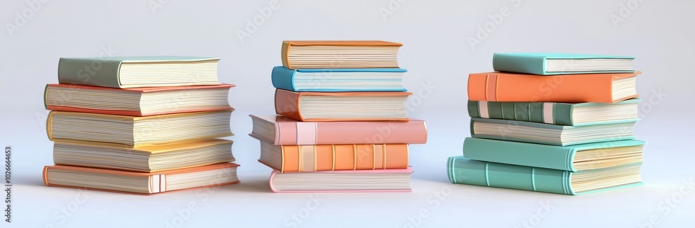 Poster the stack of children's books is isolated on a transparent background. it is of many types of childr