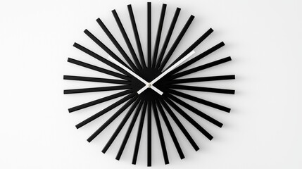 Simple, modern clock with a monochrome design and clean, minimalist hands, against a white background