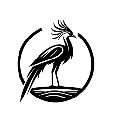 A secretary bird standing silhouette