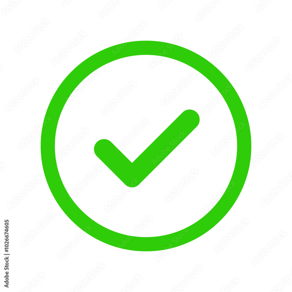 Poster checkmark and check icon. approval check and true icon. set quality sign, green tick. approve line a