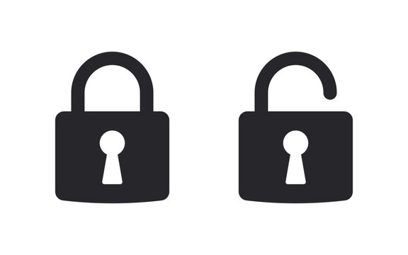 Padlock, lock or locked icon for social media, mobile application, password, UI template. website
