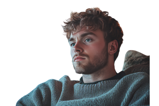 Unmotivated Freelancer Sitting at Home