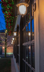 Christmas balls on the roof and the lonely light