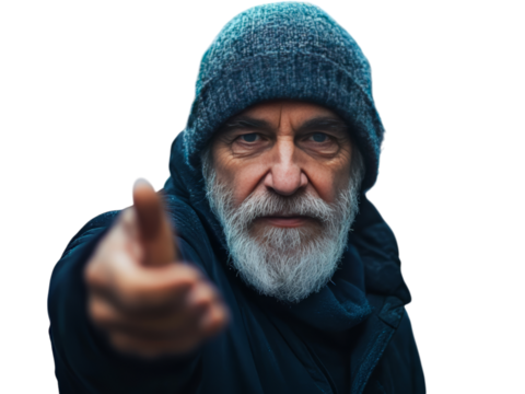 Senior Man in Hoodie with Puzzled Expression - Powered by Adobe