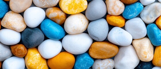  A tight shot of a rock pile with varied colored stones atop it