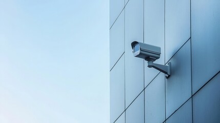 Modern CCTV Camera on Exterior Wall