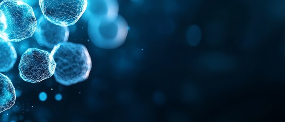  A tight shot of numerous balls against a blue backdrop, featuring a hazy depiction of more balls at the image's center