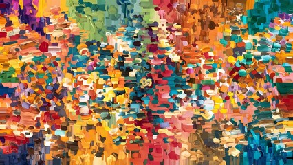 Fototapeta premium Abstract colorful background with paint brushstrokes, panoramic shot