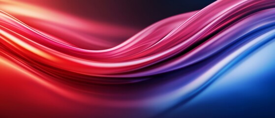  A tight shot of a red, pink, and blue wave pattern against a black backdrop, juxtaposed with a blue sky in the distant background