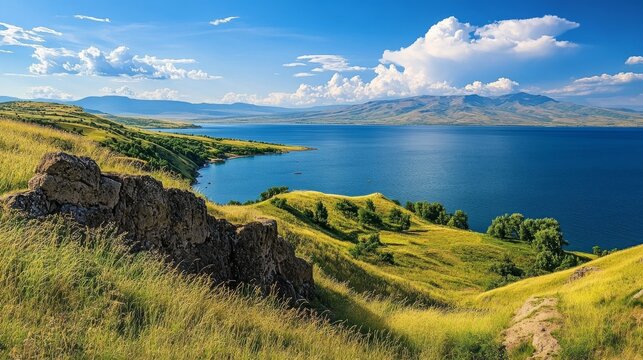 Breathtaking Lake Sevan vista, Armenia