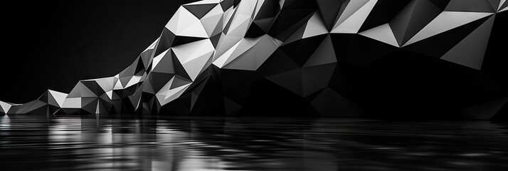 Monochromatic Challenge: A black-and-white geometric background, adding a touch of elegance and sophistication to the stage.