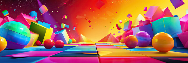 Vibrant Game Board: An abstract, multi-colored background with a game board design, perfect for a lively game show stage.