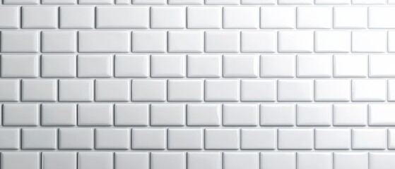  A tight shot of a white tiled wall featuring a black-and-white stripe on its left edge