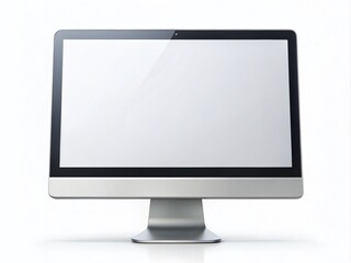 Realistic Computer Display with Blank Screen Isolated on White Background for Minimalist and Tech Designs