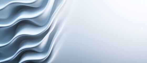 Obraz premium A blue and white abstract background, one side featuring wavy lines